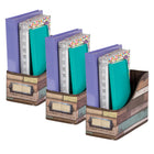 Teacher Created Resources Design Book Bin - Reclaimed Wood - 3 Pack-Great way to organize your classroom with style