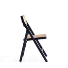 Manhattan Comfort Pullman 18.11" Industry Chic Dining Folding Chair - Black and Natural Cane - Set of 2-Featuring Folding Capabilities. Perfect to Store Away When Not in Use