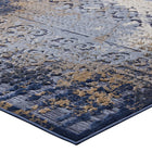 Modway Kalene Distressed Vintage Turkish Area Rug - 5 ft W x 8 ft L - Blue Rust/Cream-Long-Lasting Material
