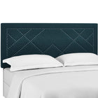 Modway Reese Nailhead Upholstered Linen Fabric Full/Queen Headboard - Azure-Fiberboard and Plywood Frame