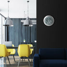 Marathon Watch 10 inch Round Digital Wall Clock with Date & Indoor Temperature - Grey-Desktop or wall mount: integrated keyholes on the back of the clock make it easy to mount on the wall. it also features a fold-out stand for desktop use