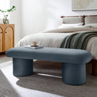 Modway Orla Performance Velvet Bench - Cadet Blue-Round Cylindrical Legs
