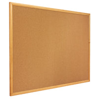 Quartet - Tableau d'affichage standard en liège avec cadre en chêne, tan - 24 po L x 18 po H-Tableau d'affichage durable en liège naturel