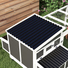 PawHut Wooden Chicken Coop with Large Run, Nesting Box and Tray - Dark Grey-Big main house and nesting box in both side areas 