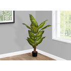Monarch Specialties 47" Artificial Indoor Evergreen Tree - Floor - Black Pot-12 real touch, adjustable, variegated green leaves create a lifelike appearance