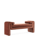 Manhattan Comfort - Banc moderne Concord 59" en tissu chenille - Terracotta-Comprend des butées en plastique réglables