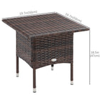 Outsunny - Table basse de patio en osier 20 po avec panneau en plastique sous le plateau tressé, brun mélangé-L’osier en rotin PE tressé à la main ajoute du style et de la durabilité  