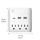 BlueDiamond 3-Outlet Wall Surge Protector + 20W USB-C PD + 2 x USB-A-Additional USB Ports: Charge multiple devices with two additional USB ports (15W combined)