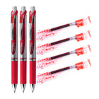 Pentel EnerGel Retractable Gel Roller - 0.7mm - Red Pen & Refill Set-Red Pen & Refill Set