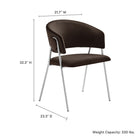 Modway Nella Upholstered Performance Velvet Dining Chair - Chocolate Brown - 2 Pack-Barrel Backrest