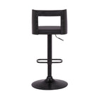 Armen Living - Milan Tabouret de Bar Pivotant à Hauteur Réglable en Similicuir Noir et Bois Noir avec Base Noire-6