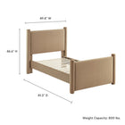 Modway Rael Performance Velvet Twin Platform Bed - Taupe-8