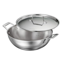 Tramontina Utsava Tri-Ply Clad Stainless Steel Covered Kadai-Perfect Heat Distribution: Tri-ply clad construction ensures even heating, turning every dish into a celebration