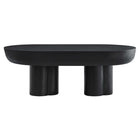 Modway Caspian Oval Concrete Coffee Table - Black-Contemporary Modern Coffee Table