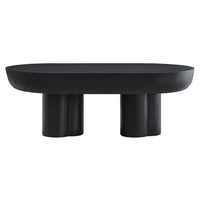 Modway Caspian Oval Concrete Coffee Table - Black-Contemporary Modern Coffee Table