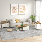 HOMCOM Side Table with Storage - White-Material: Particle Board, MDF