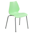 Flash Furniture – Chaise empilable en polypropylène Hercules avec structure argentée, vert-Capacité de poids de 770 lb