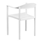 Flash Furniture - Chaise de café empilable en plastique blanc de la série HERCULES, capacité de 1000 lb-Conception à dossier et siège en plastique blanc aux contours ergonomiques