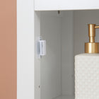 Kleankin Tall Bathroom Storage Cabinet with Adjustable Shelves - White-Material: MDF
