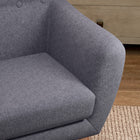 HOMCOM - Fauteuil d’appoint moderne mi-siècle avec cadre en bois - rembourrage épais pour salon - gris clair-Hauteur du dossier : 13,4 po (34 cm)   
