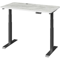 MotionGrey - Bureau assis-debout électrique à double moteur, réglable en hauteur, 120 po de largeur - Cadre noir-MotionGrey Plateau stratifié de haute qualité (120 x 60 x 2,5 cm) • Double moteur - vitesse de réglage plus rapide (38 mm/s) • Capacité de charge de 113 kg (250 lb) • Vitesse de réglage : 38 mm/s