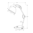 Monarch Specialties - Luminaire - 17 po H Lampe De Table - Port Usb Inclus - Métal Nickelé - Abat-Jour En Nickel - Moderne-Munie d'un cordon transparent de 6 pieds, cette lampe polyvalente peut être placée sur une table d'appoint, un bureau, une table de nuit ou une table de chevet pour offrir une source d'éclairage élégante et fonctionnelle