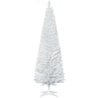 HOMCOM 6' Pencil Artificial Christmas Tree - White-Artificial Christmas tree has a slim pencil style 