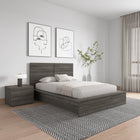 Nexera - Tête de Lit double James En Chêne Gris-Garantie incluse : Pour plus de tranquillité d'esprit, cette tête de lit est accompagnée d'une garantie d'un an, assurant une mise à niveau élégante et fonctionnelle de votre chambre