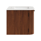 Modway - Zia Support mural de 24" Meuble de salle de bain avec lavabo en marbre - Noyer-Découpes de plomberie
