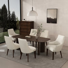 Manhattan Comfort - Ensemble de 6 chaises et fauteuils de salle à manger Beever modernes en chenille, coloris crème-Revêtu de chenille luxueuse avec rembourrage en mousse