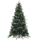 HOMCOM 6' Snow-Flocked Artificial Christmas Tree with 850 Branch Tips - Green-Frozen branches with snow particles mimic a frosty winter's appearance 