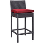 Modway Convene 4 Piece Outdoor Patio Pub Set - Espresso red-Powder Coated Aluminum Frame
