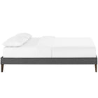 Modway Sharon Fabric Full Bed Frame with Squared Tapered Legs - Grey-Center Rail with Support Two Legs