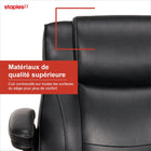 Staples - Chaise fonctionnelle en cuir reconstitué, noire-Accoudoirs rembourrés fixes pour plus de confort