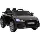 Aosom 6V Audi TT RS Kids Ride-On Car - Black-Operated by foot pedal and steering wheels for children aged 37-60 months 