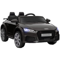Aosom 6V Audi TT RS Kids Ride-On Car - Black-Operated by foot pedal and steering wheels for children aged 37-60 months 