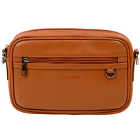 CHAMPS Onyx Collection Leather Camera Bag - Brown-Made of Genuine Cowhide Leather