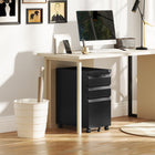Vinsetto 3-Drawer Steel Letter/A4 Filing Cabinet - Black-Four swivel casters, two with brakes, for mobility and stability
