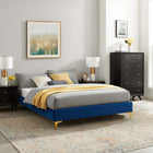 Modway Sutton Performance Velvet Full Bed Frame - Navy-Assembly Required