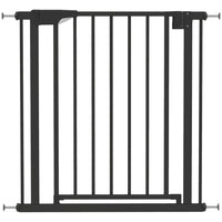 PawHut 30" - 32" Baby Gate with Auto-Close - Black-Certified pet gate fits 29.9" -32.3" (76-82 cm) openings with 29.9" (76 cm) height, protects babies and pets at home 