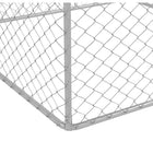 PawHut Covered Dog Kennel for Small and Medium Dogs - 6.6' x 6.6' x 7.8' - Silver-Tall height prevents dogs from jumping over 