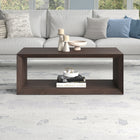 Hudson&Canal Osmond 48"W Rectangular Coffee Table - Alder Brown-Clean with a soft, dry cloth and no harsh chemicals or abrasive cleaning materials