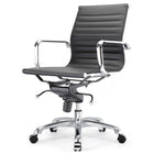 Plata Import Antoni Office Chair Leather Upholstery Low Back Adjustable Height Metal Frame - Black-PU leather upholstery and metal gold frame in Black