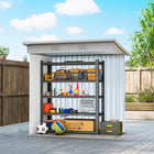 Outsunny 6' x 4' Outdoor Storage Shed - Charcoal Grey-Double sliding door for easy access in and out
