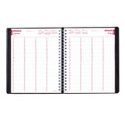 Brownline - 2026 Agenda de rendez-vous quotidien pour 4 personnes - 11 po x 8-1/2 po - Noir - Anglais-Reliure spirale double avec couverture souple d'aspect lézard