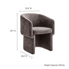 Modway Verity Barrel Back Chenille Dining Armchair - Chocolate Brown-Dense Foam Padding