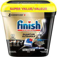 Finish Quantum UltraMAX - 68 Tabs-Tackles burnt-on and dried-on stains (in hard water and old machines too)