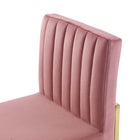Modway Carriage Performance Velvet Dining Chair - Gold/Dusty Rose - 2 Pack-Chair Weight Capacity: 331 lbs.