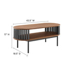 Modway Fortitude Wood Coffee Table - Walnut Black-Open Storage