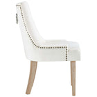 Modway - Pose Performance Velvet Chaise à manger Ensemble de 4 - Ivoire-Pieds en bois naturel